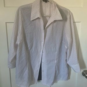 Notations Polka Dot Button Up Top